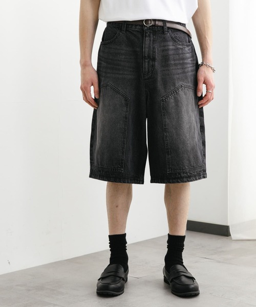 SENSE OF PLACE by URBAN RESEARCH（センスオブプレイスバイアーバンリサーチ）の「ダブルニーワイドデニムショーツ（その他パンツ・メンズ・インディゴブルー/ブラック・MEDIUM/LARGE）」の20枚目の写真