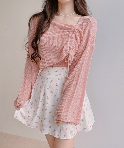 Miniministore(ミニミニストア)の「【2点セット】ドローストリング ニットアンサンブル春夏(アンサンブル・レディース・ホワイト/ピンク/ライトグリーン/モカ/ラベンダー/イエロー/グレー/ブラック・FREE)」の20枚目の写真