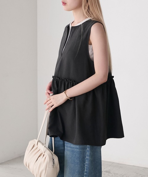 セール】【forksy.】ペプラムフレアサックベスト（ベスト）｜forksy