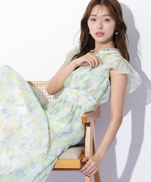 JILL by JILL STUART(ジルバイジルスチュアート)の「スリットネックプリーツワンピース(ワンピース・レディース・ラベンダー/ブルー/グリーン・FREE)」の14枚目の写真