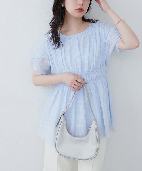osonoねじり袖ペプラムチュニック natural couture｜osonoねじり袖ペプラムチュニック | Rakuten