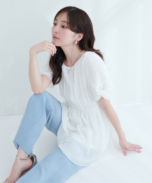 osonoねじり袖ペプラムチュニック osonoねじり袖ペプラムチュニック | natural couture(ナチュラル