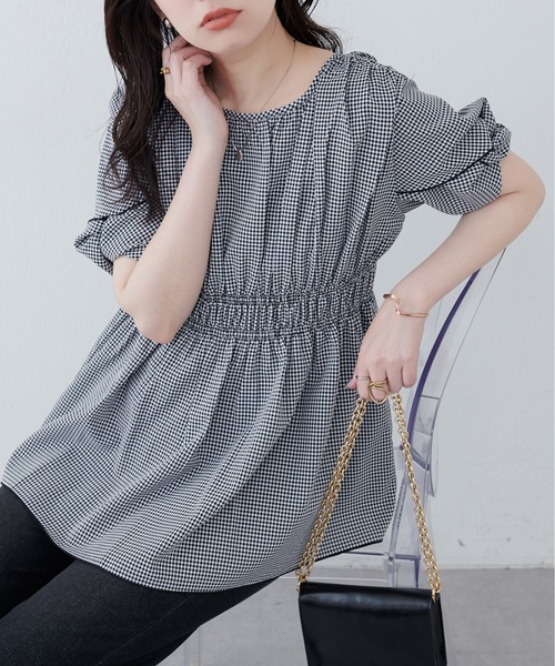 osonoねじり袖ペプラムチュニック osonoねじり袖ペプラムチュニック | natural couture(ナチュラル