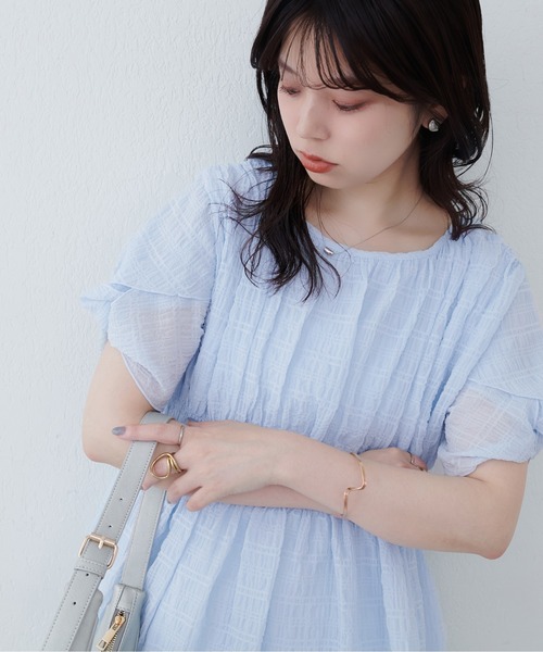 セール】osonoねじり袖ペプラムチュニック（シャツ/ブラウス
