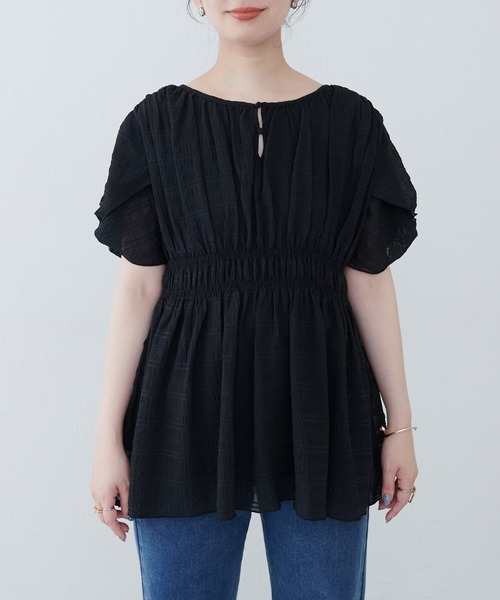 osonoねじり袖ペプラムチュニック osonoねじり袖ペプラムチュニック | natural couture(ナチュラル