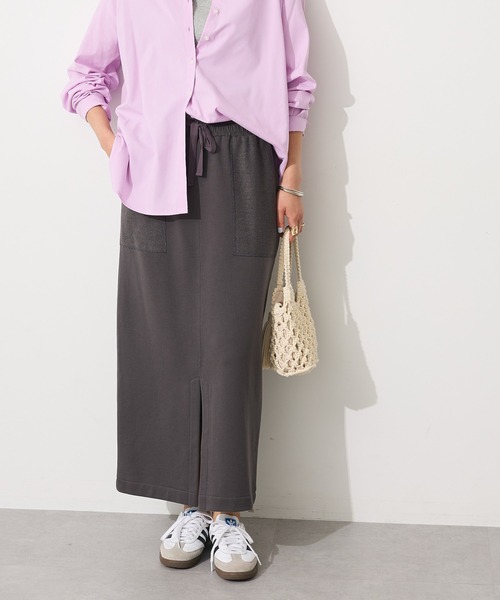 CRAFT STANDARD BOUTIQUE(クラフトスタンダードブティック)の「カットソーIラインスカート◆(スカート・レディース・アイボリー/ダークグレー/イエロー・FREE)」の3枚目の写真