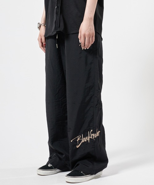 セール】Nylon pants with embroidery design / 刺繍デザイン ナイロン