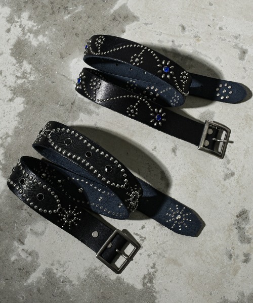 A'GEM/9 × .kom 『A'gem/エージェム』 フラワースタッズベルト（ベルト