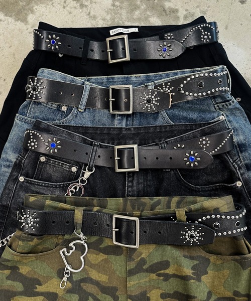 A'GEM/9 × .kom 『A'gem/エージェム』 フラワースタッズベルト A'gem