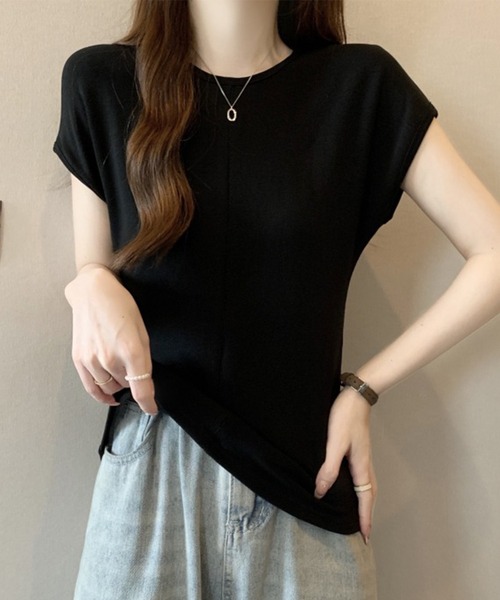 Lace Ladies(レースレディース)の「フロント ステッチ クルーネック フレンチスリーブ Tシャツ(Tシャツ/カットソー・レディース・ブラック/ホワイト/グレイッシュベージュ/グレー・XL/M/S)」の10枚目の写真