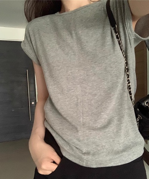 Lace Ladies(レースレディース)の「フロント ステッチ クルーネック フレンチスリーブ Tシャツ(Tシャツ/カットソー・レディース・ブラック/ホワイト/グレイッシュベージュ/グレー・XL/M/S)」の12枚目の写真