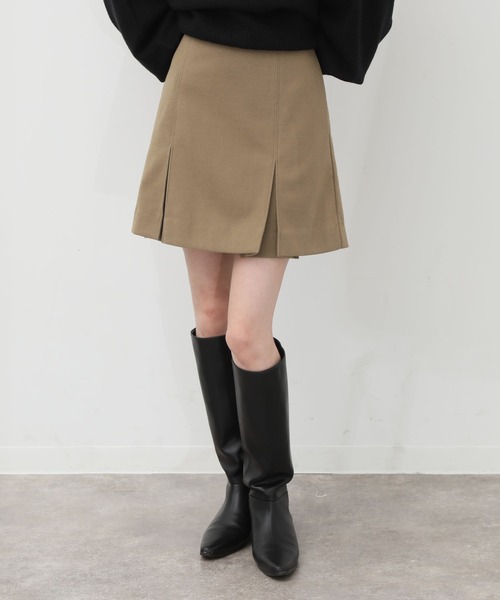 NOGLE（ノグル）の「【NOGLE/ノグル】ウールテックプリーツミニスカート（スカート・レディース・グレー/ベージュ/ブラウン・S/M）」の3枚目の写真