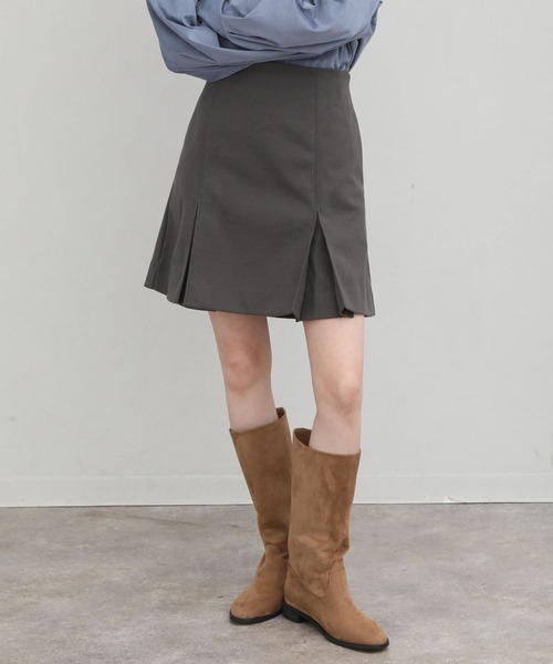 NOGLE（ノグル）の「【NOGLE/ノグル】ウールテックプリーツミニスカート（スカート・レディース・グレー/ベージュ/ブラウン・S/M）」の2枚目の写真