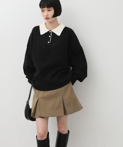 NOGLE（ノグル）の「【NOGLE/ノグル】ウールテックプリーツミニスカート（スカート・レディース・グレー/ベージュ/ブラウン・S/M）」の8枚目の写真