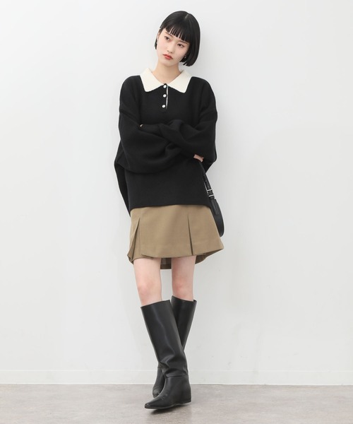 NOGLE（ノグル）の「【NOGLE/ノグル】ウールテックプリーツミニスカート（スカート・レディース・グレー/ベージュ/ブラウン・S/M）」の9枚目の写真