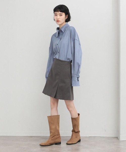 NOGLE（ノグル）の「【NOGLE/ノグル】ウールテックプリーツミニスカート（スカート・レディース・グレー/ベージュ/ブラウン・S/M）」の22枚目の写真