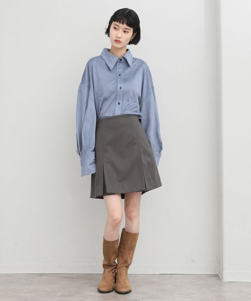 NOGLE（ノグル）の「【NOGLE/ノグル】ウールテックプリーツミニスカート（スカート・レディース・グレー/ベージュ/ブラウン・S/M）」の17枚目の写真