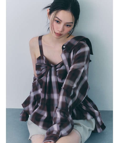 セール】オンブレラメチェックリボンキャミ（キャミソール）｜FRAY I.D