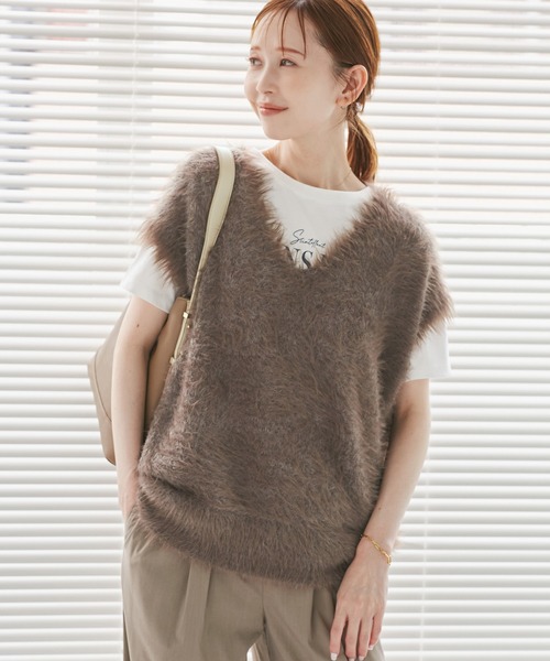ROPE' PICNIC(ロペピクニック)の「シャギーニットベスト(ベスト・レディース・グレー/キナリ/ブラウン・FREE)」の15枚目の写真