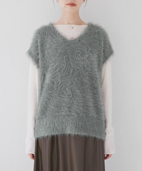 ROPE' PICNIC(ロペピクニック)の「シャギーニットベスト(ベスト・レディース・グレー/キナリ/ブラウン・FREE)」の17枚目の写真