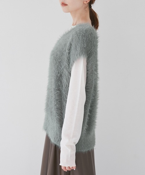 ROPE' PICNIC(ロペピクニック)の「シャギーニットベスト(ベスト・レディース・グレー/キナリ/ブラウン・FREE)」の18枚目の写真