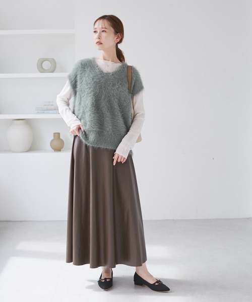 ROPE' PICNIC(ロペピクニック)の「シャギーニットベスト(ベスト・レディース・グレー/キナリ/ブラウン・FREE)」の4枚目の写真