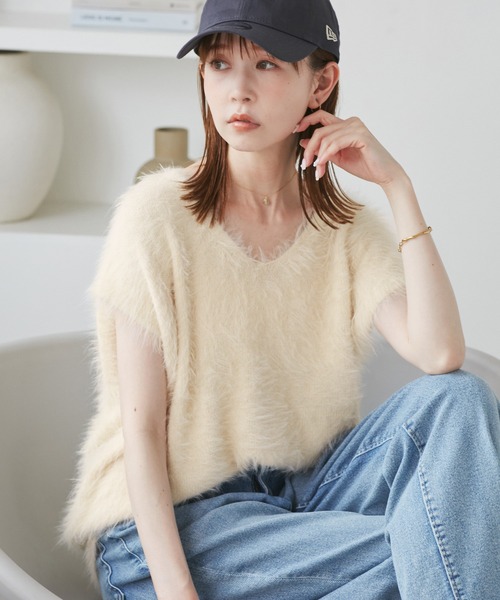 ROPE' PICNIC(ロペピクニック)の「シャギーニットベスト(ベスト・レディース・グレー/キナリ/ブラウン・FREE)」の12枚目の写真