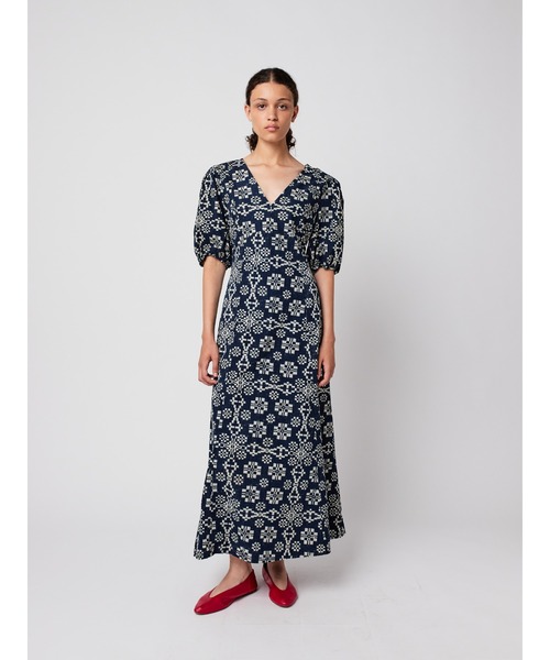 BOBO CHOSES(ボボショーズ)の「Kaleidoscope pattern evase v-neck dress(ワンピース・レディース・ネイビー・L/M/S/XL/XS)」の3枚目の写真