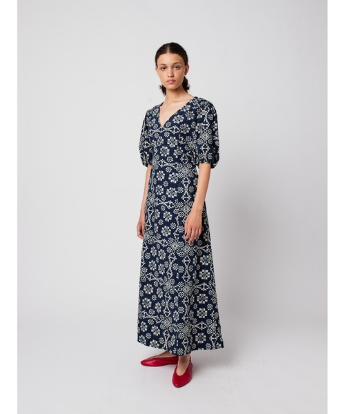 BOBO CHOSES(ボボショーズ)の「Kaleidoscope pattern evase v-neck dress(ワンピース・レディース・ネイビー・L/M/S/XL/XS)」の4枚目の写真