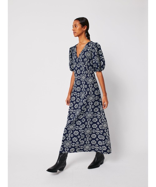 BOBO CHOSES(ボボショーズ)の「Kaleidoscope pattern evase v-neck dress(ワンピース・レディース・ネイビー・L/M/S/XL/XS)」の8枚目の写真