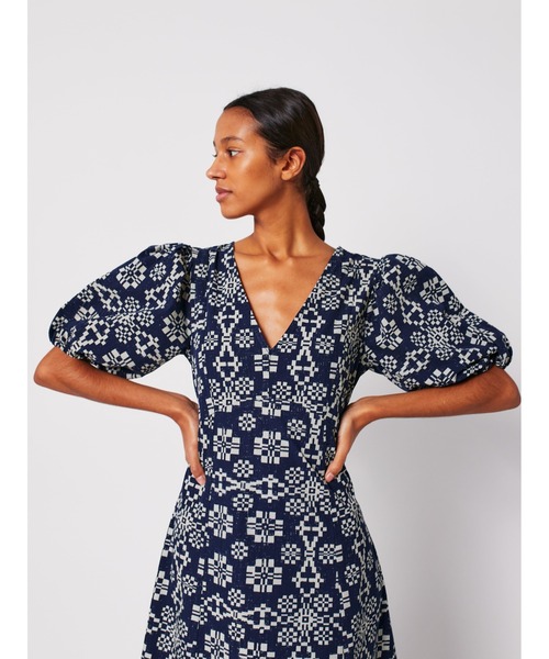 BOBO CHOSES(ボボショーズ)の「Kaleidoscope pattern evase v-neck dress(ワンピース・レディース・ネイビー・L/M/S/XL/XS)」の9枚目の写真
