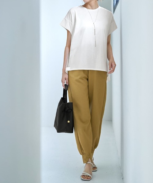 STYLE DELI(スタイルデリ)の「【Made in JAPAN】背面チュールカットソートップス(Tシャツ/カットソー・レディース・ホワイト/ブラック・MEDIUM)」の19枚目の写真