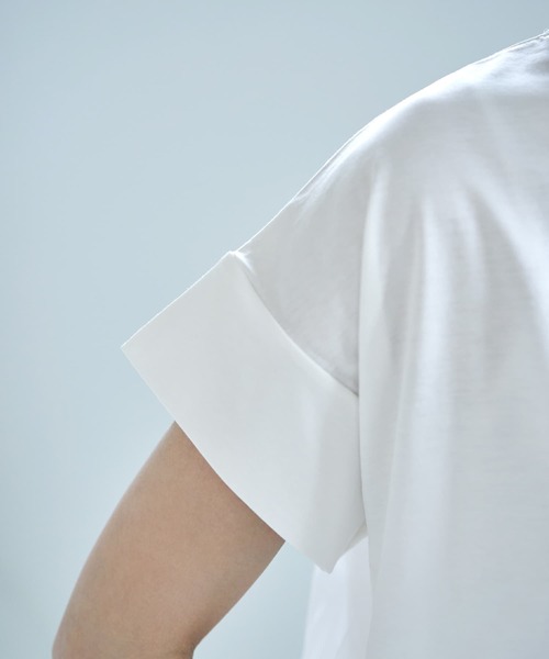 STYLE DELI(スタイルデリ)の「【Made in JAPAN】背面チュールカットソートップス(Tシャツ/カットソー・レディース・ホワイト/ブラック・MEDIUM)」の15枚目の写真