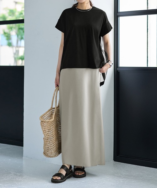 STYLE DELI(スタイルデリ)の「【Made in JAPAN】背面チュールカットソートップス(Tシャツ/カットソー・レディース・ホワイト/ブラック・MEDIUM)」の8枚目の写真