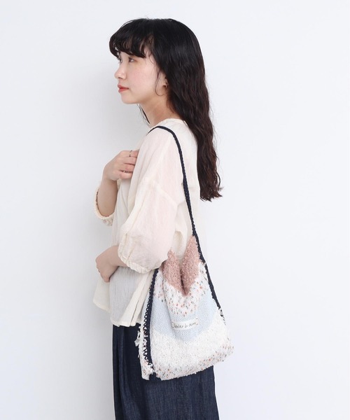 l'atelier du savon（アトリエドサボン）の「ぽつぽつ糸のcraft knitバッグ（トートバッグ・レディース・ネイビー/イエロー/オフホワイト・FREE）」の18枚目の写真