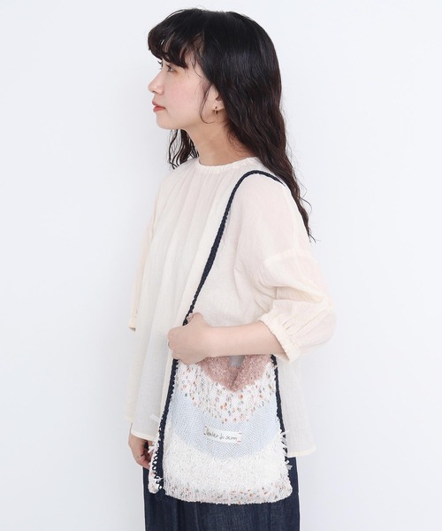 l'atelier du savon（アトリエドサボン）の「ぽつぽつ糸のcraft knitバッグ（トートバッグ・レディース・ネイビー/イエロー/オフホワイト・FREE）」の19枚目の写真