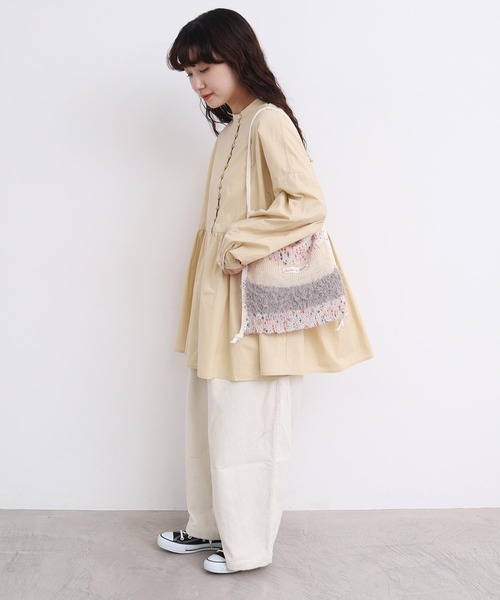 l'atelier du savon（アトリエドサボン）の「ぽつぽつ糸のcraft knitバッグ（トートバッグ・レディース・ネイビー/イエロー/オフホワイト・FREE）」の13枚目の写真