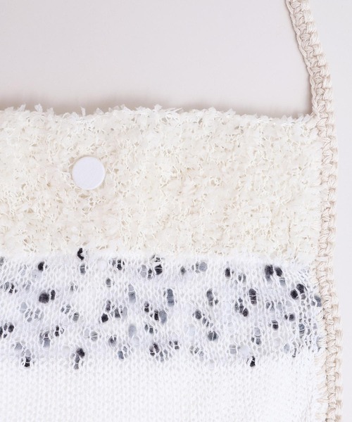 l'atelier du savon（アトリエドサボン）の「ぽつぽつ糸のcraft knitバッグ（トートバッグ・レディース・ネイビー/イエロー/オフホワイト・FREE）」の5枚目の写真