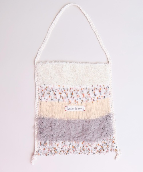 l'atelier du savon（アトリエドサボン）の「ぽつぽつ糸のcraft knitバッグ（トートバッグ・レディース・ネイビー/イエロー/オフホワイト・FREE）」の6枚目の写真
