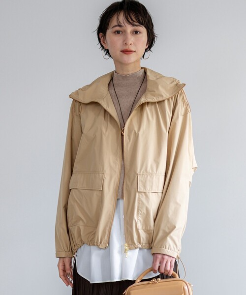 みやいく 新品23区 撥水加工 ソフトメモリータフタスタンドネックブルゾン セール】【撥水加工】ソフトメモリータフタ スタンドネック ブルゾン