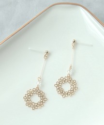 透かしリングセラミックピアス