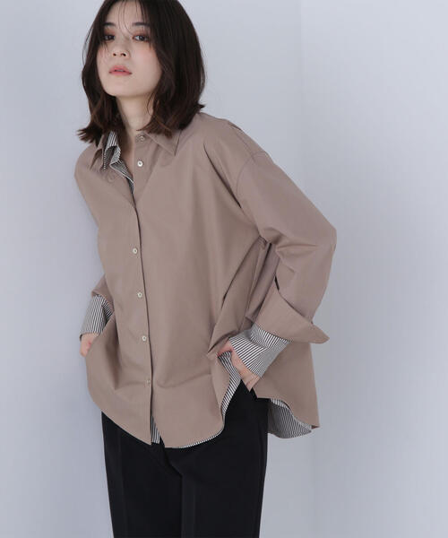 NATURAL BEAUTY BASIC(ナチュラルビューティーベーシック)の「◇ゴールドボタンフォルムシャツ(シャツ/ブラウス・レディース・ブラウン系その他/ワイン/ベージュ・FREE)」の22枚目の写真