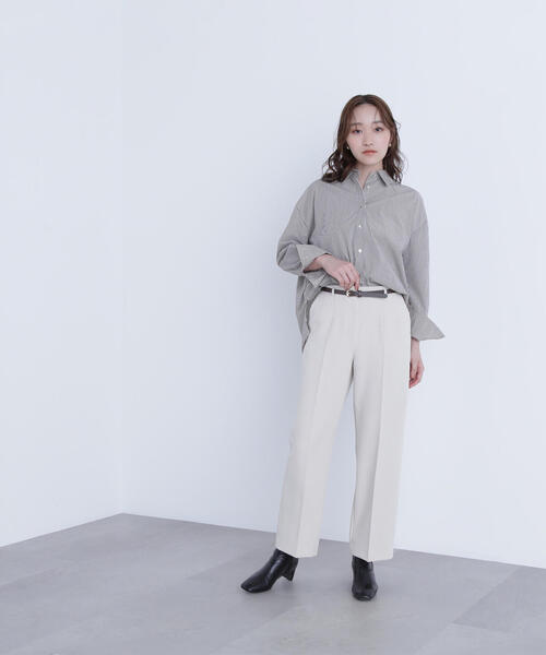 NATURAL BEAUTY BASIC(ナチュラルビューティーベーシック)の「◇ゴールドボタンフォルムシャツ(シャツ/ブラウス・レディース・ブラウン系その他/ワイン/ベージュ・FREE)」の12枚目の写真