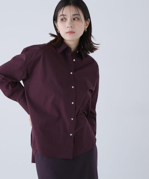 NATURAL BEAUTY BASIC(ナチュラルビューティーベーシック)の「◇ゴールドボタンフォルムシャツ(シャツ/ブラウス・レディース・ブラウン系その他/ワイン/ベージュ・FREE)」の18枚目の写真
