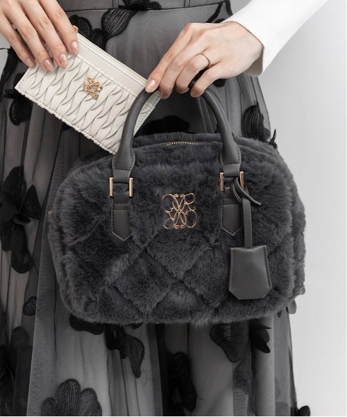 2WAY ファーキルティングボストンバッグ（ハンドバッグ）｜RANDA