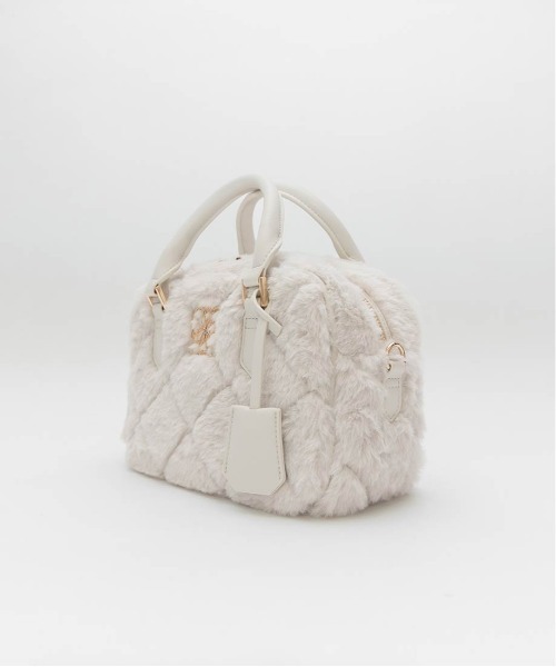 RANDA（ランダ）の「2WAY ファーキルティングボストンバッグ（ハンドバッグ・レディース・ベージュ/アイボリー/グレー・FREE）」の13枚目の写真