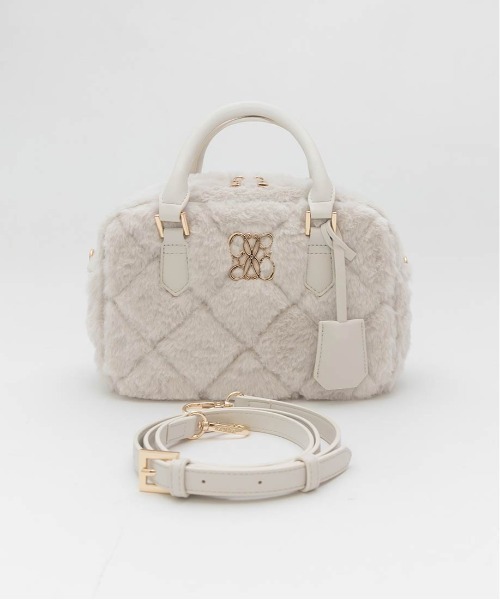 RANDA（ランダ）の「2WAY ファーキルティングボストンバッグ（ハンドバッグ・レディース・ベージュ/アイボリー/グレー・FREE）」の20枚目の写真