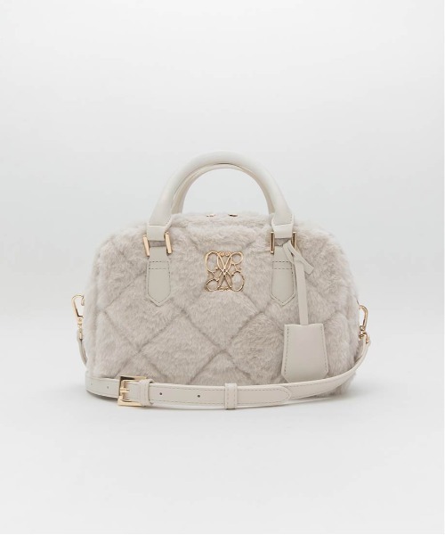 RANDA（ランダ）の「2WAY ファーキルティングボストンバッグ（ハンドバッグ・レディース・ベージュ/アイボリー/グレー・FREE）」の21枚目の写真