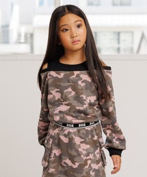 10C REPIPI（ジューシーレピピ）の「【10C REPIPI】HEMロゴオフショル（Tシャツ/カットソー・キッズ）」