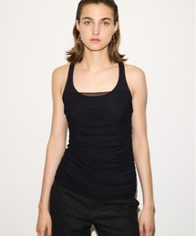 THROW by SLY | THROW DRAPE DESIGN TANK TOP ドレープデザイン タンクトップ 夏服 秋服(タンクトップ)